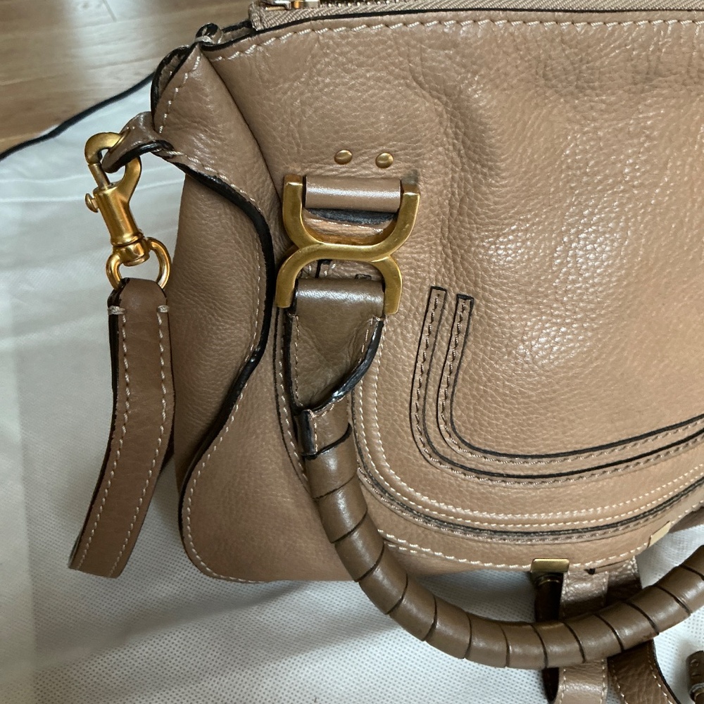 Chloe Marcie Large Bag Grained Calfskin Dark Khaki - Picture 2 of 6